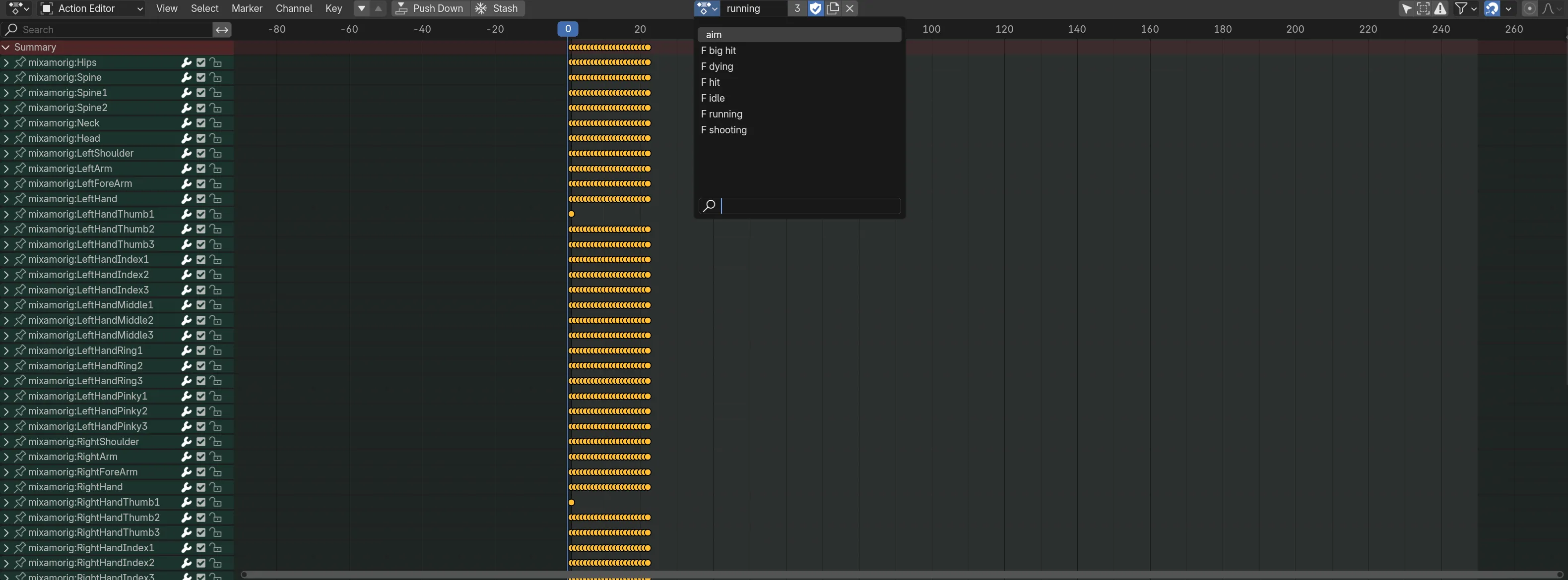 Dopesheet-Editor Tracks